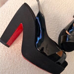 Christian Louboutin Black Patent Leather Platform Heels